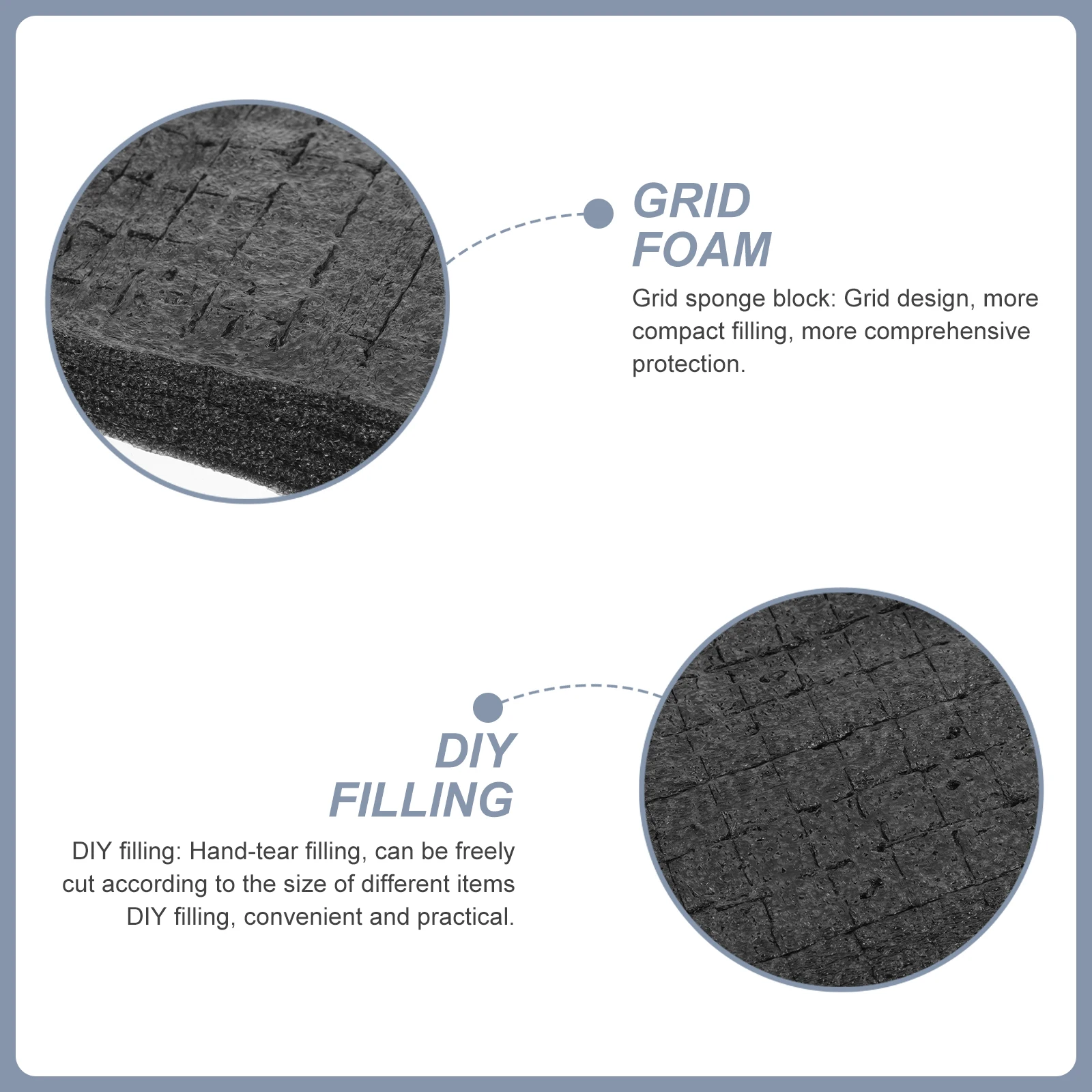 

Shockproof Sponge Block 330x250x40mm Black Grid Foam Cube Hand Tearable Packing Insert for Electronics Glass Ceramic Products