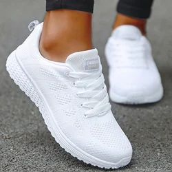 Sneakers For Women Fashion Breathable 2024 New Comfortable Soft Sneakers Women Mesh Fabric Lace Up Woman Shoes Female Footwear