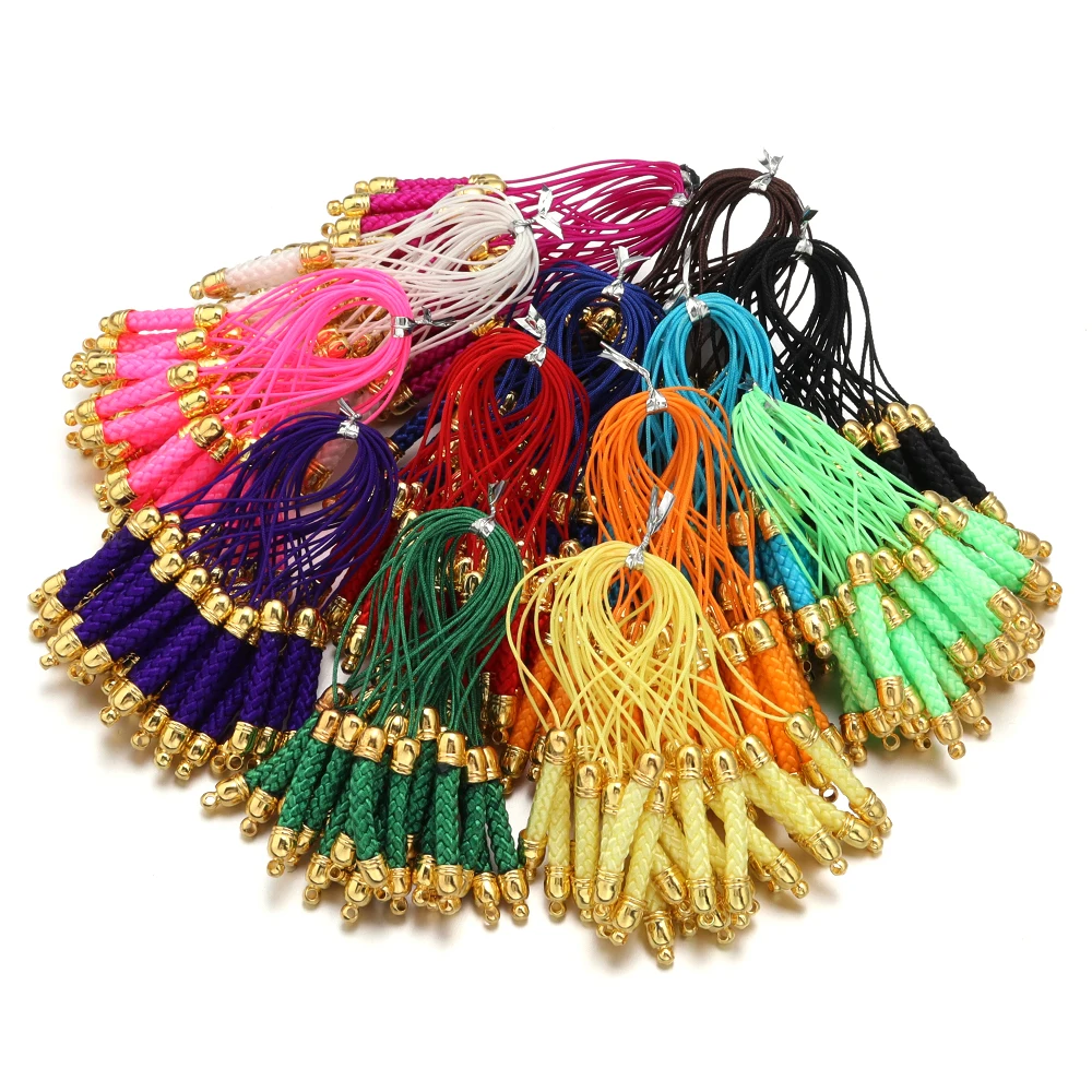 10pcs/Lot 13 Colors Lanyard Lariat Straps with Gold Color Clasp Keychain Hooks Rope Bags Charm Strap Jewelry Making Supplies