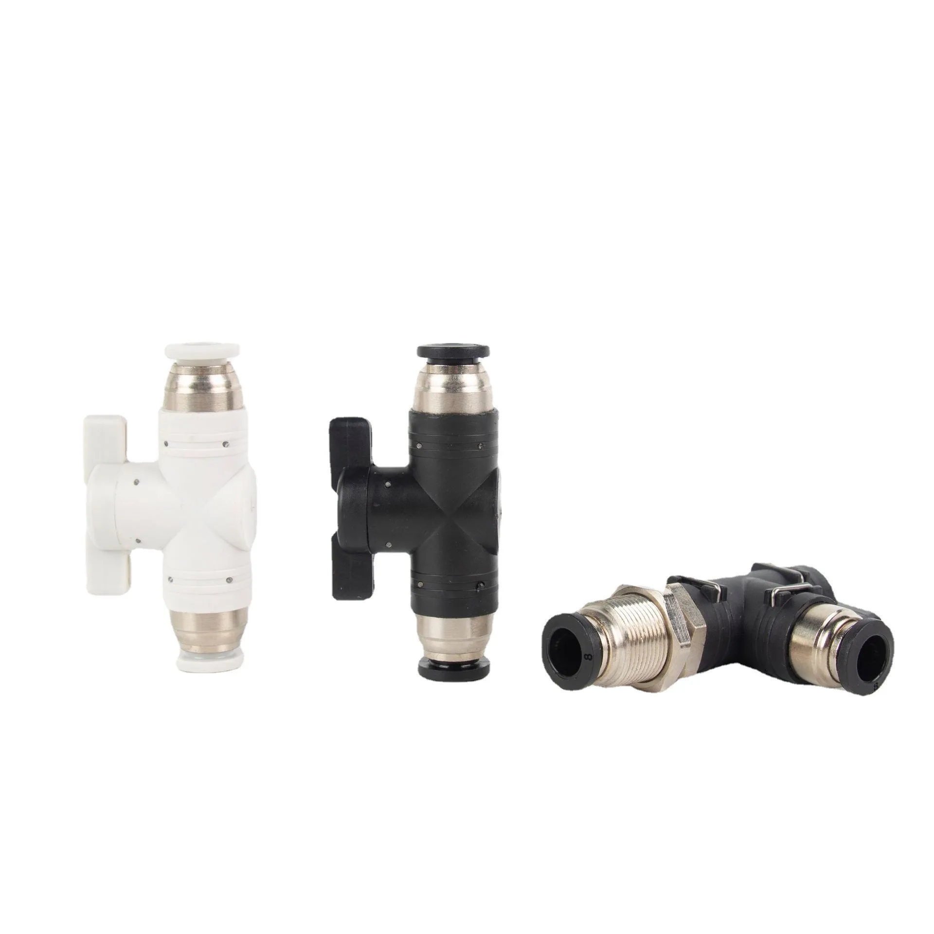 Manual Air Flow Control Valve BUC Series (8/4/6/10/12), Plastic Hand Operated Shutoff Valve for Pneumatic Systems, BC/BL8-02
