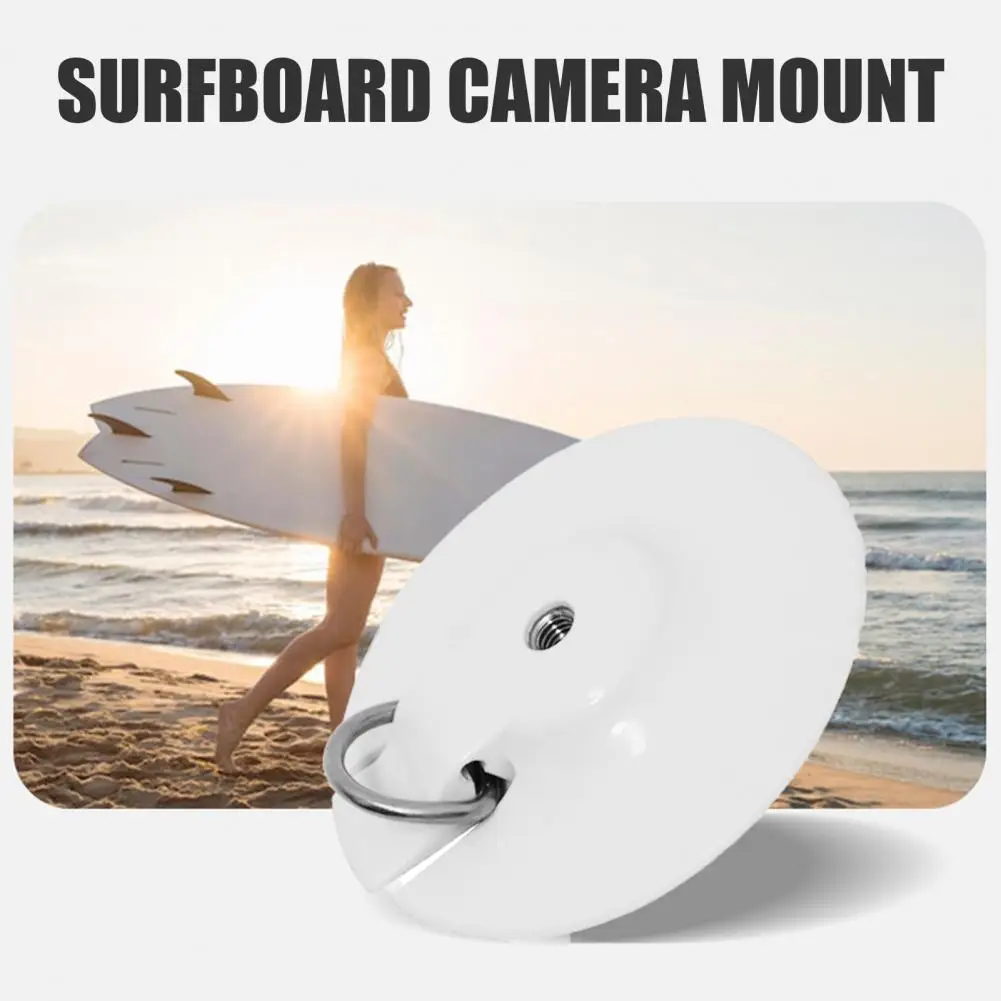 Action Camera Base Surfboard Action Camera Mount Base with D-ring 1/4-inch Thread Kayak Holder Sup Paddle Board Sports Camera