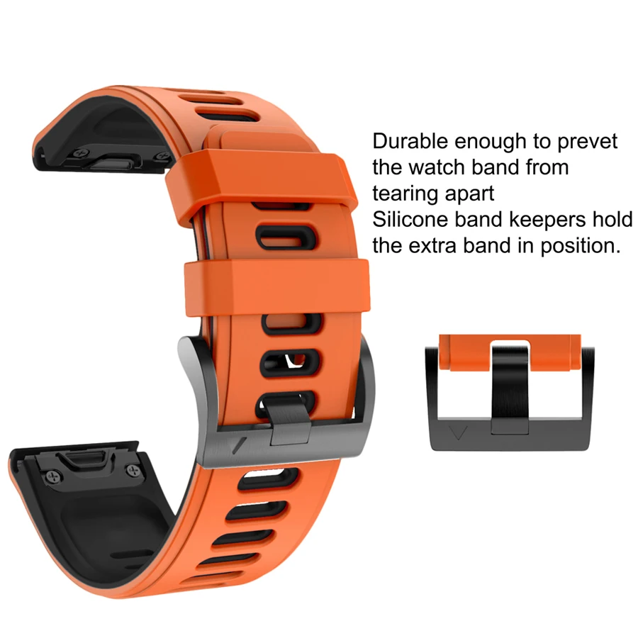 Nice 22 26mm Smart Watch Band Strap For Garmin Fenix 6 6X 6S 5X 5 5S 3 3HR Forerunner 935 945 Quick Release Strap Silicone Strap