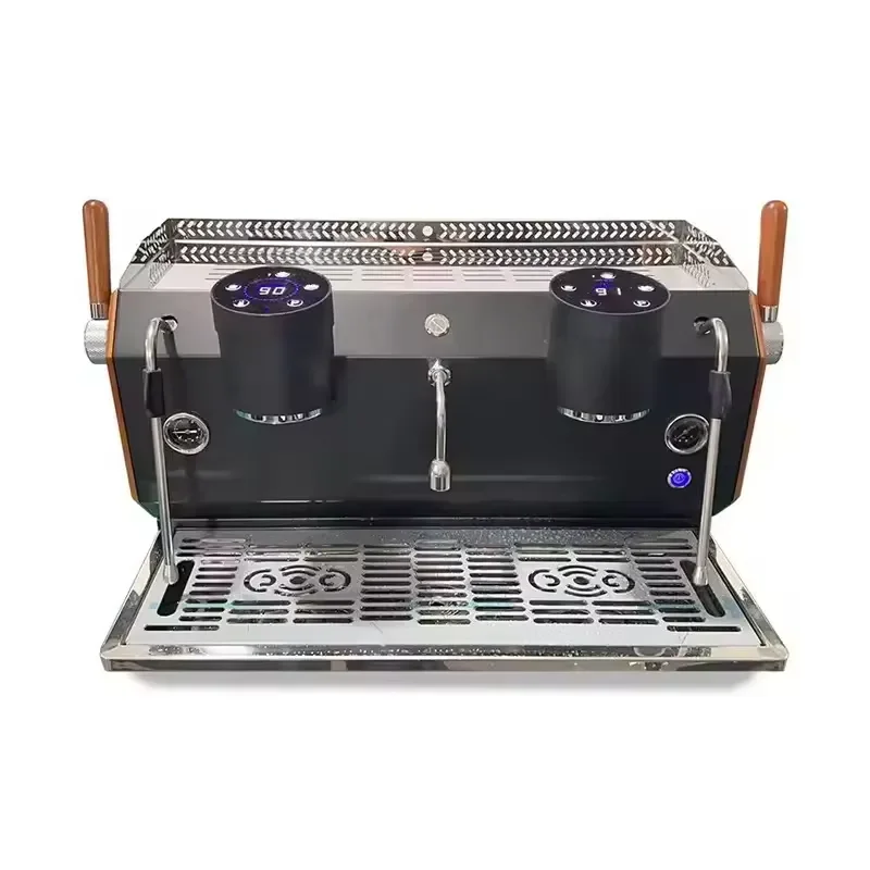 【2026】 Commercial Two-Group 4-Boiler Espresso Coffee Maker Multifunctional Semi-Automatic Machine Touch Button Electric