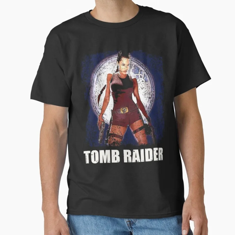 

A Heroine's Journey Tomb Genre-inspired 80s retro video game Lara Croft Tomb Raider T Shirt for men large size Adult tops S-6XL