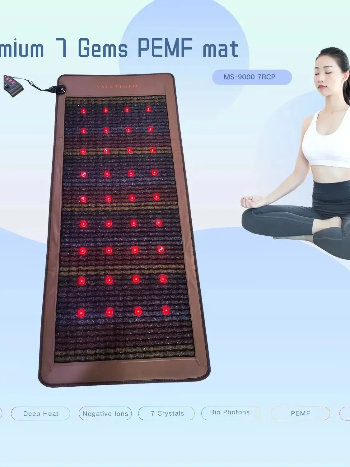 7 Crystal Stones Bio Photon Infrared Naturopathy PEMF Thermal Therapy Massage Amethyst Crystal Mattress