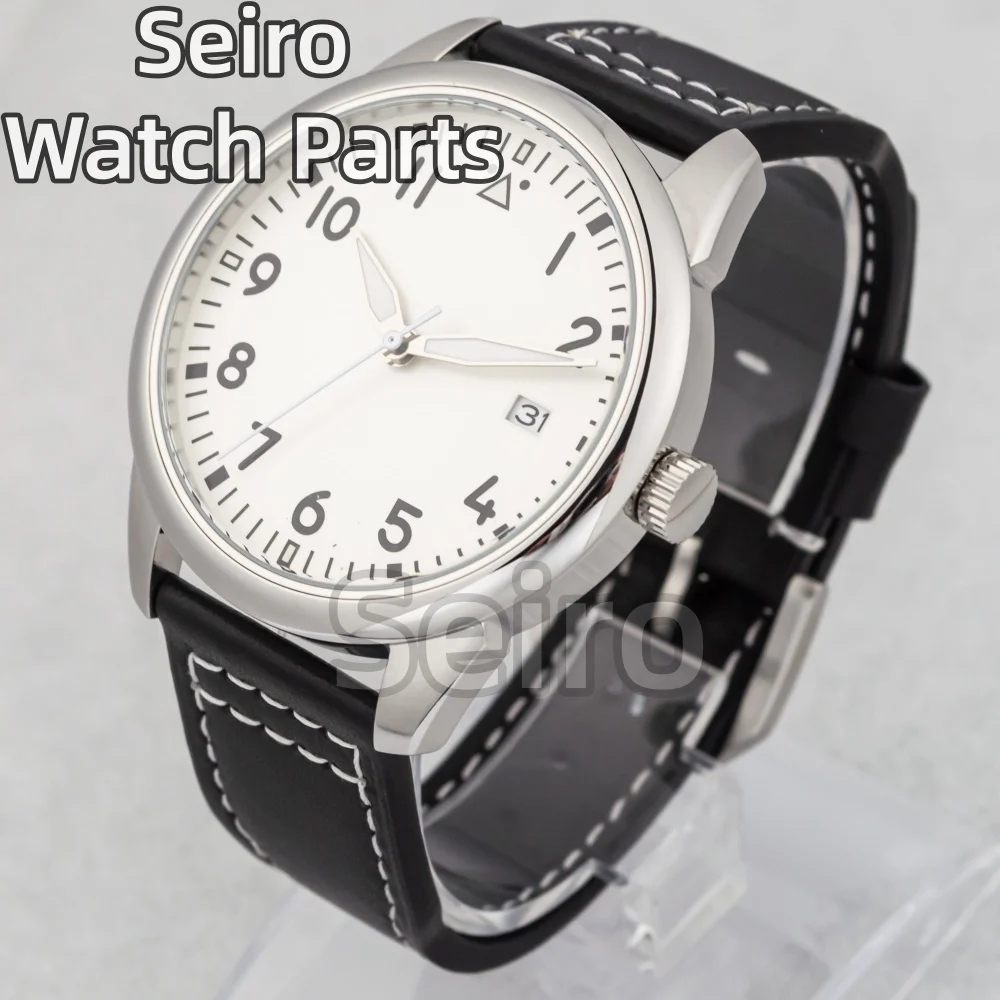 

SEIRO 42.7mm 20BAR Dive Pilot Men's Automatic Stainless Steel Watch Genuine Leather Strap NH35 Mechanical Wristwatch Green Lume