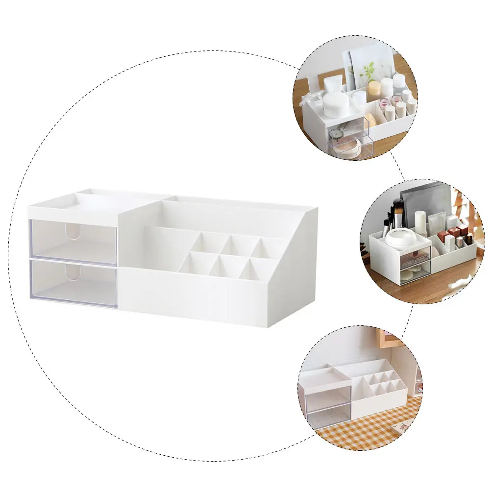 Cosmetics Organizer Large Capacity Storage Case Desktop Dressing Table Organizing Divided Drawer Box For Women Jewelry Sundries