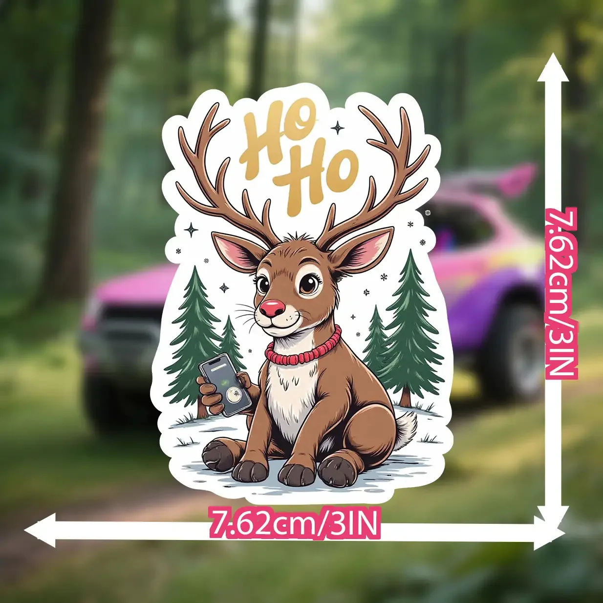 

Рождественская наклейка с оленями и снежинками, водостойкая виниловая наклейка, праздничная наклейка для автомобиля, ноутбука, мотоцикла, оконное стекло, украшение