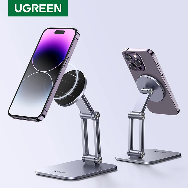 【New】UGREEN Magnetic Phone Holder Aluminum Cell Phone Stand For Magsafe iPhone 15 14 13 Pro Xiaomi Samsung Mobile Phone Holder