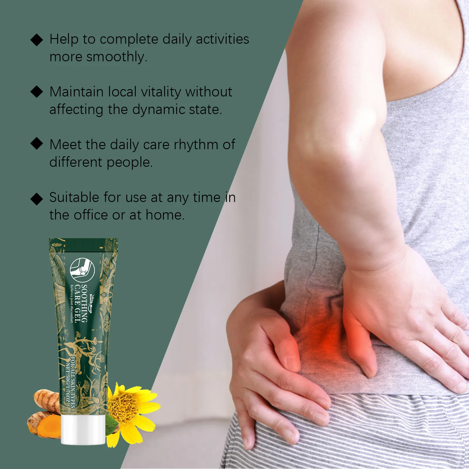 South Moon Joint Soothing Gel Herbal Nourishing Relieve Discomfort Reduce Joint Pains Assist Massage Relax Muscle Body Care Gels