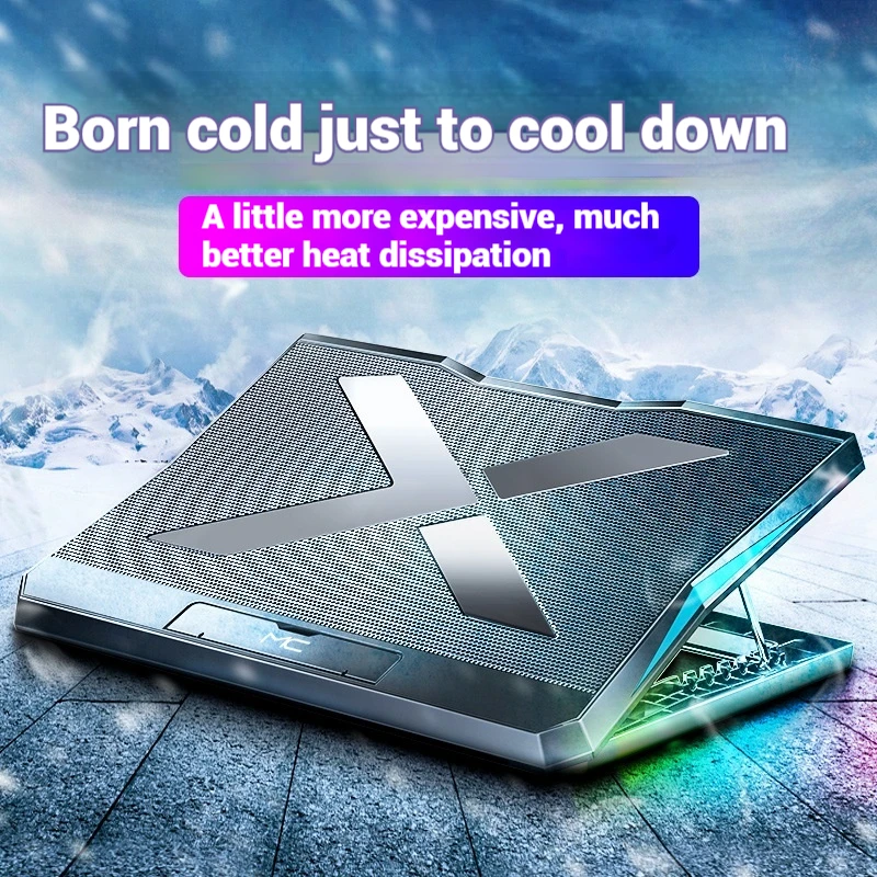 

14 15.6 17 Inch Laptop Cooling for Gaming Notebook Adjustable Height Foldable Cooling Stand with 6 Fans Universal Cooling Base