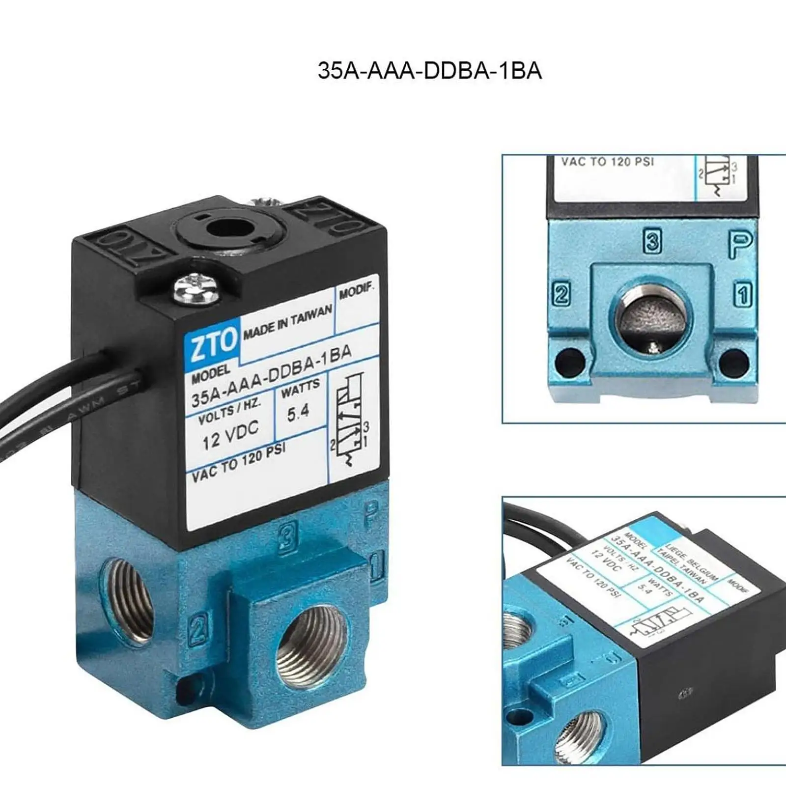 

Reliable Solenoid Valve PWM Aluminum 3 Port 35A-AAA-DDBA-1BA Electric Frequency for Forced Induction