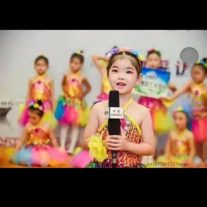 Children's Jazz Dance Performance Costume, Girls' Fluffy Princess Dress, Sequined Gauze Dress, Stage Performance Costume