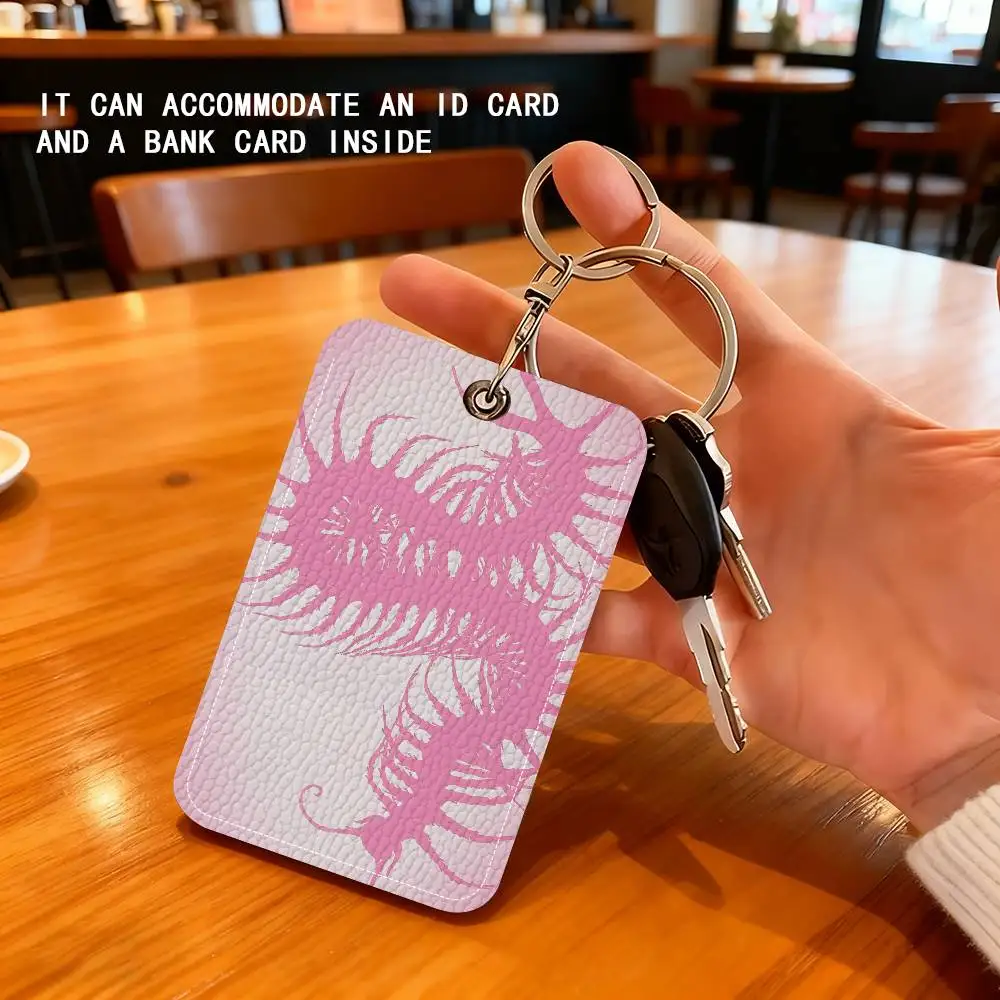 Centipede Art Keychain Card Holders Keyring Bank Bus ID Credit Cards Key Ring Chains Gift