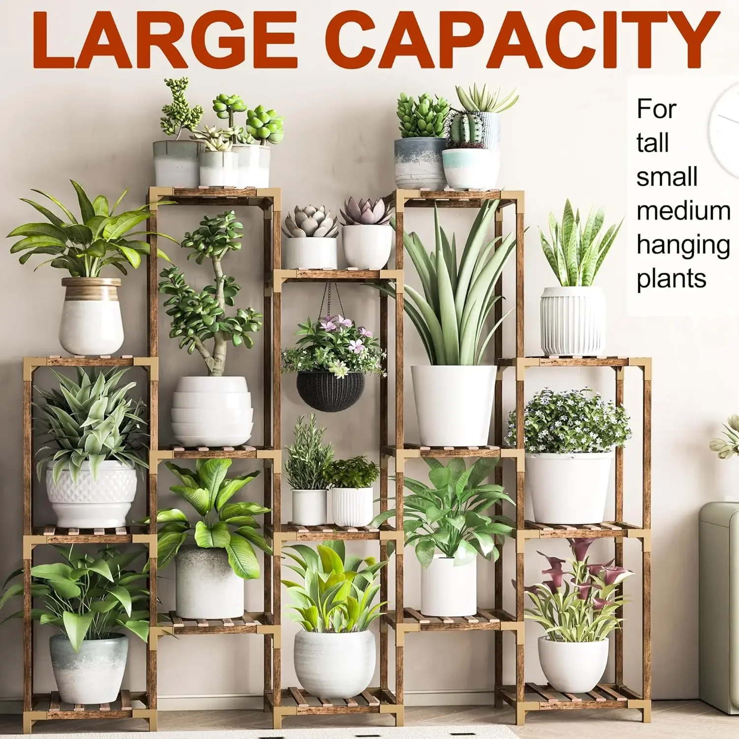 Tier Large Plant Stand Indoor Outdoor, Tall Plant Shelf Rack for Multiple Pots Table Holder Flower Stand