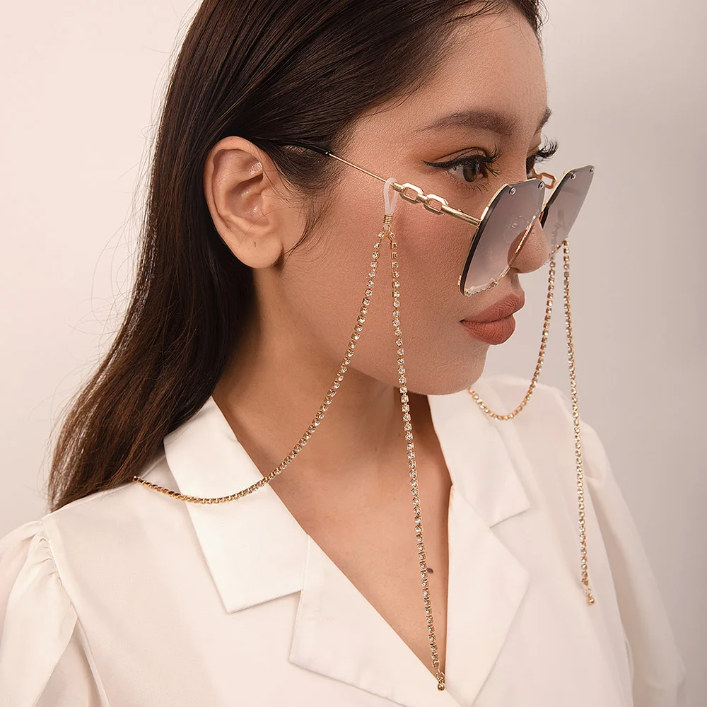 

Fashion Crystal Masking Chains for Women Sunglasses Chains Glasses Cord Holder Gold Color Eyewear Lanyard Eyeglasses Strap Rope