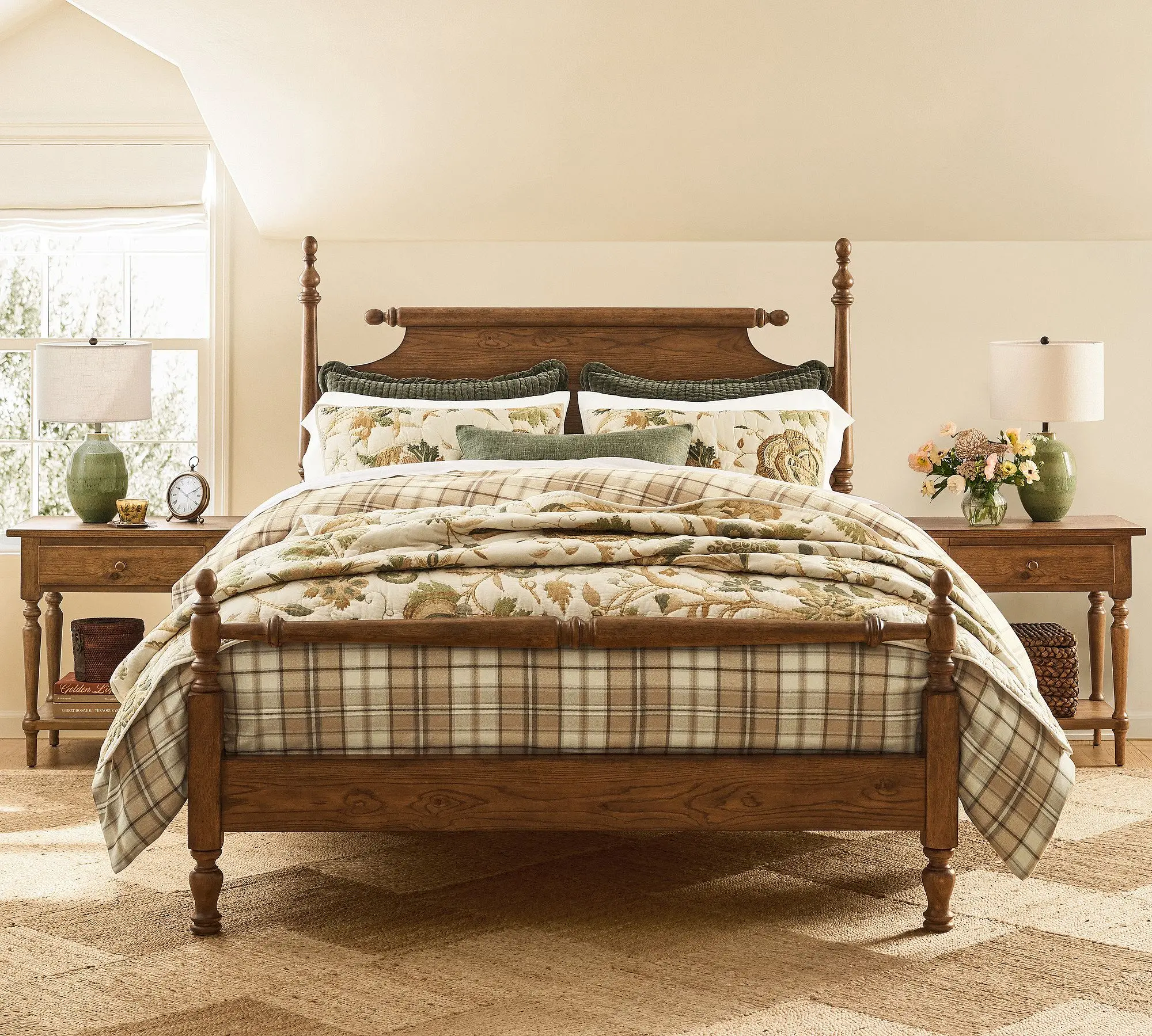 l*-American Country-style Vintage Solid Wood Bed for Bedroom Use, Direct From High-end Factory with Premium Craftsmanship