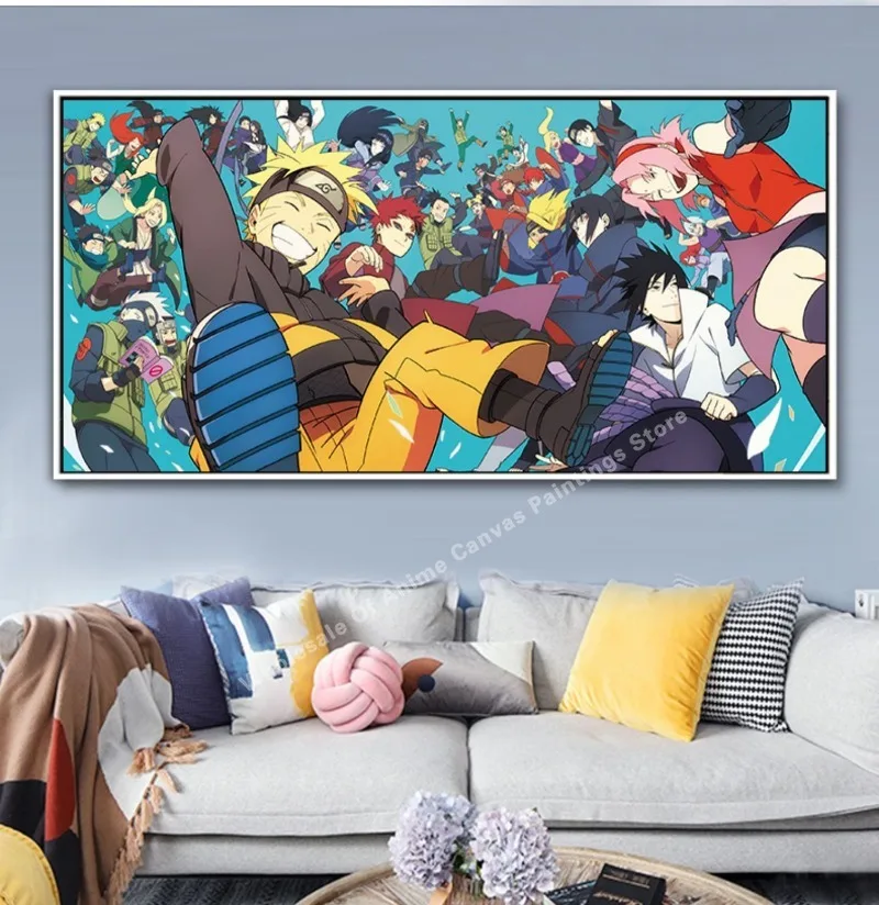 Naruto Family Portrait Anime Animation Peripheral Xiao Cartoon Decorative Painting Bedroom Background Wall Mural