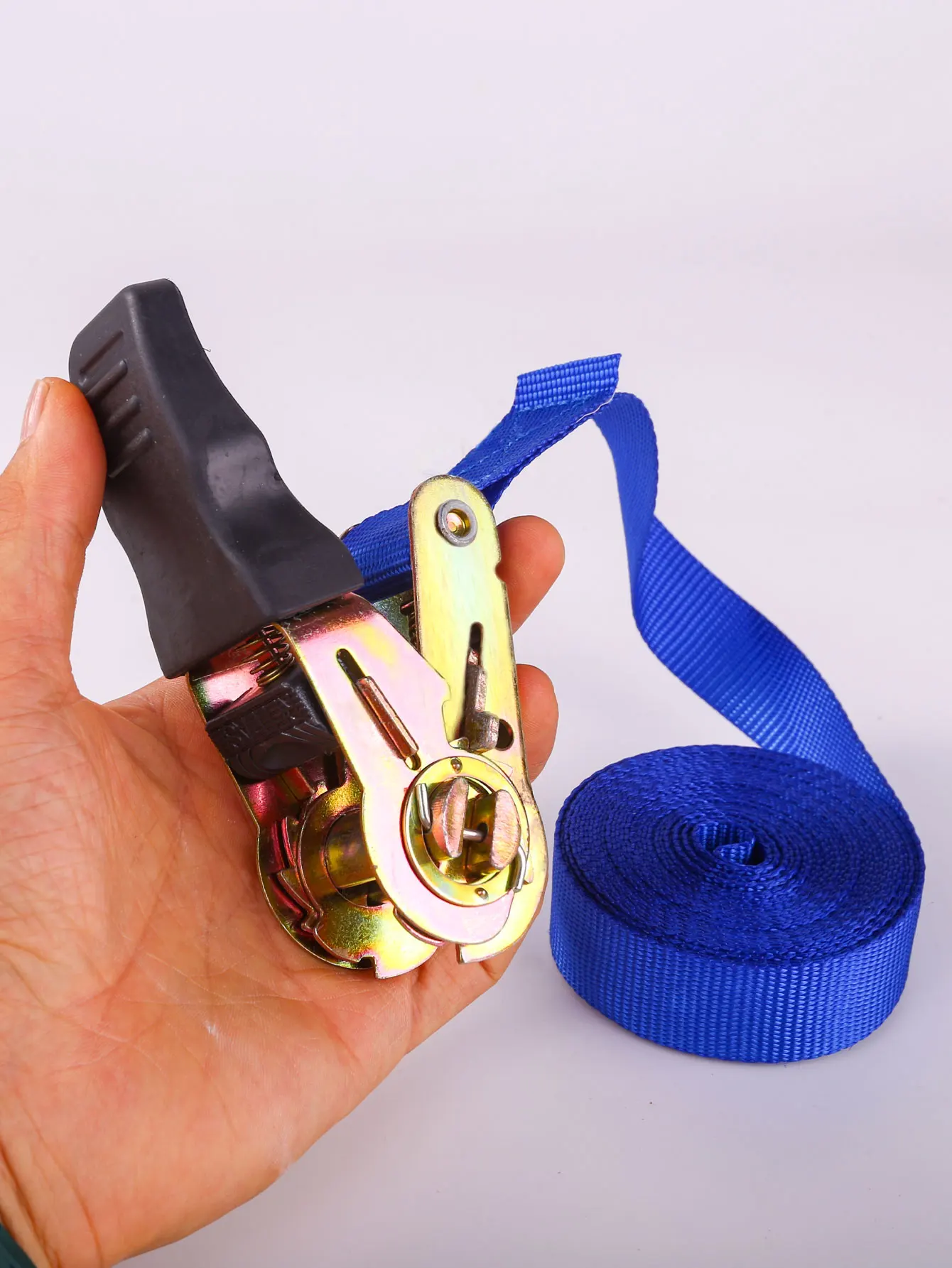 Load strap 4.5 m long and 2.5CM wide blue Cargo lashing rope tensioner Polyester ribbon Consignment lashing fixed rope