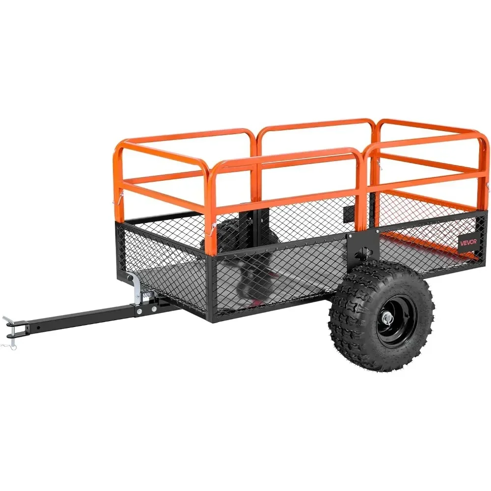 

Heavy-Duty 1800-Pound Steel Utility Trailer for ATV/UTV, Versatile Dump Cart for Lawn Mowers and More