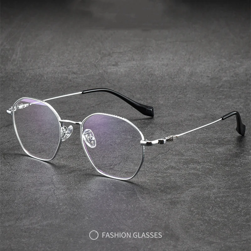 

2023 Pure Titanium Glasses Frame for Men Women Vintage Irregular Myopia Optical Eyewear Prescription Eyeglasses Frame Spectacle