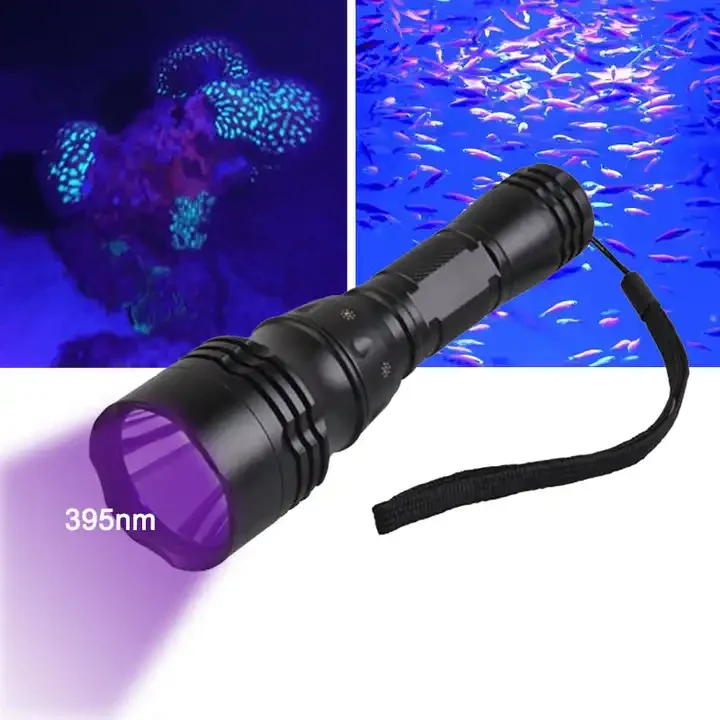 TopCom Subacquea luce Nera UV Torcia Elettrica Impermeabile IP68 Diving Torcia Elettrica UV