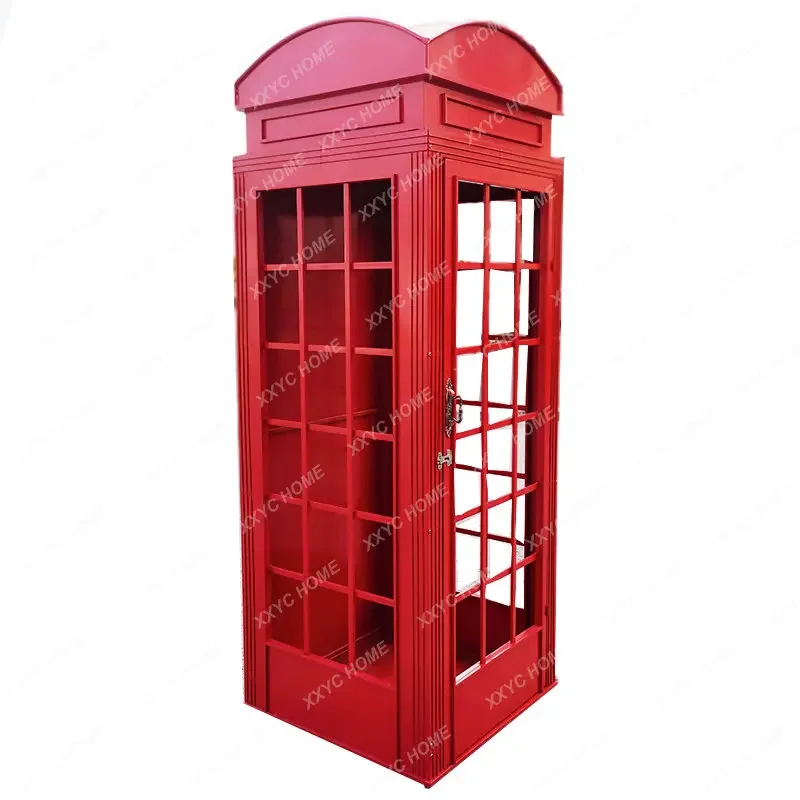 Retro Iron Art Crafts Telephone Booth Large Outdoor Decoration Decoration Photography Props Post Box Book Booth