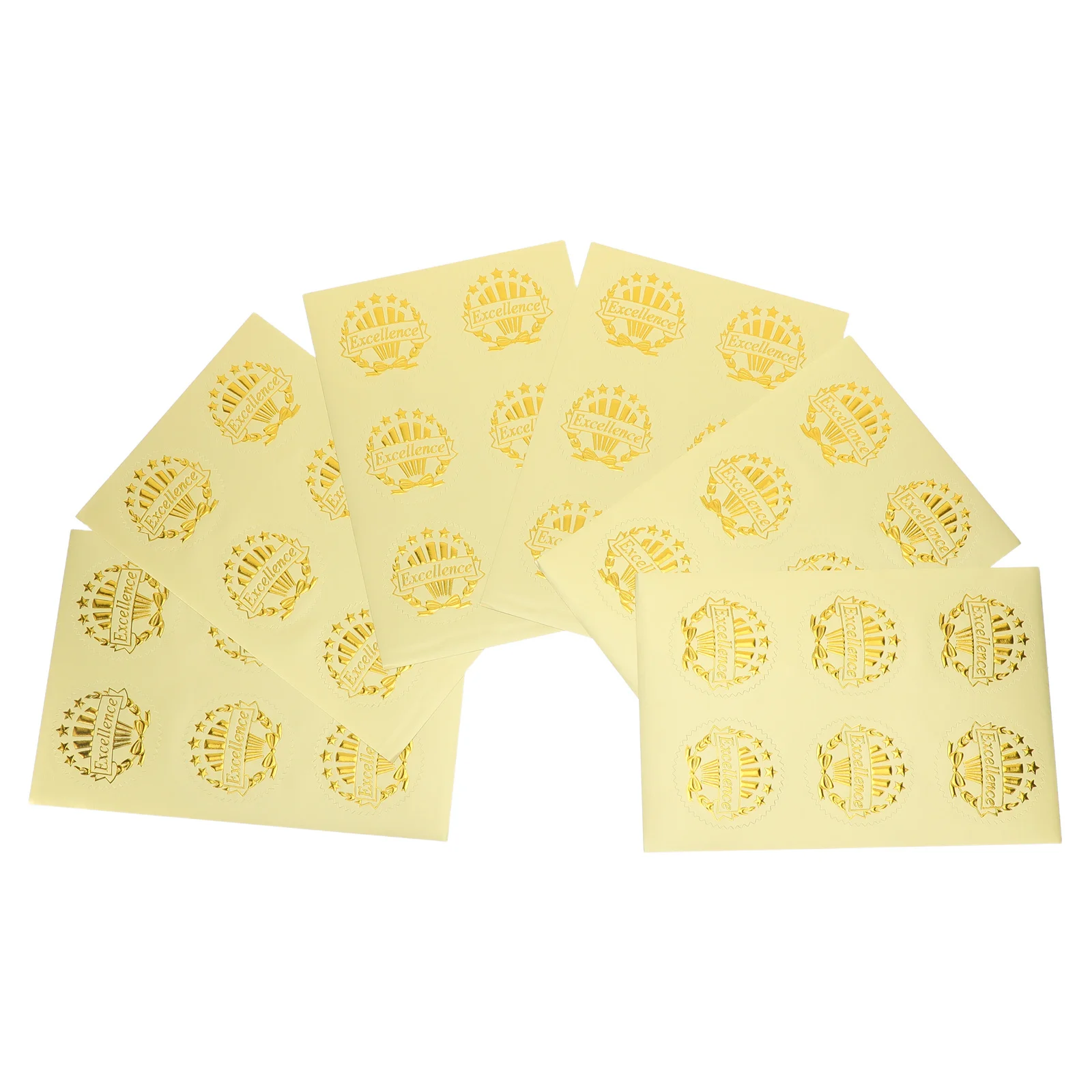 

36pcs Reward Stickers Round Graduation Certificate Supplies Self-Adhesive Medal Decals For Awards Diploma Excellence Foil