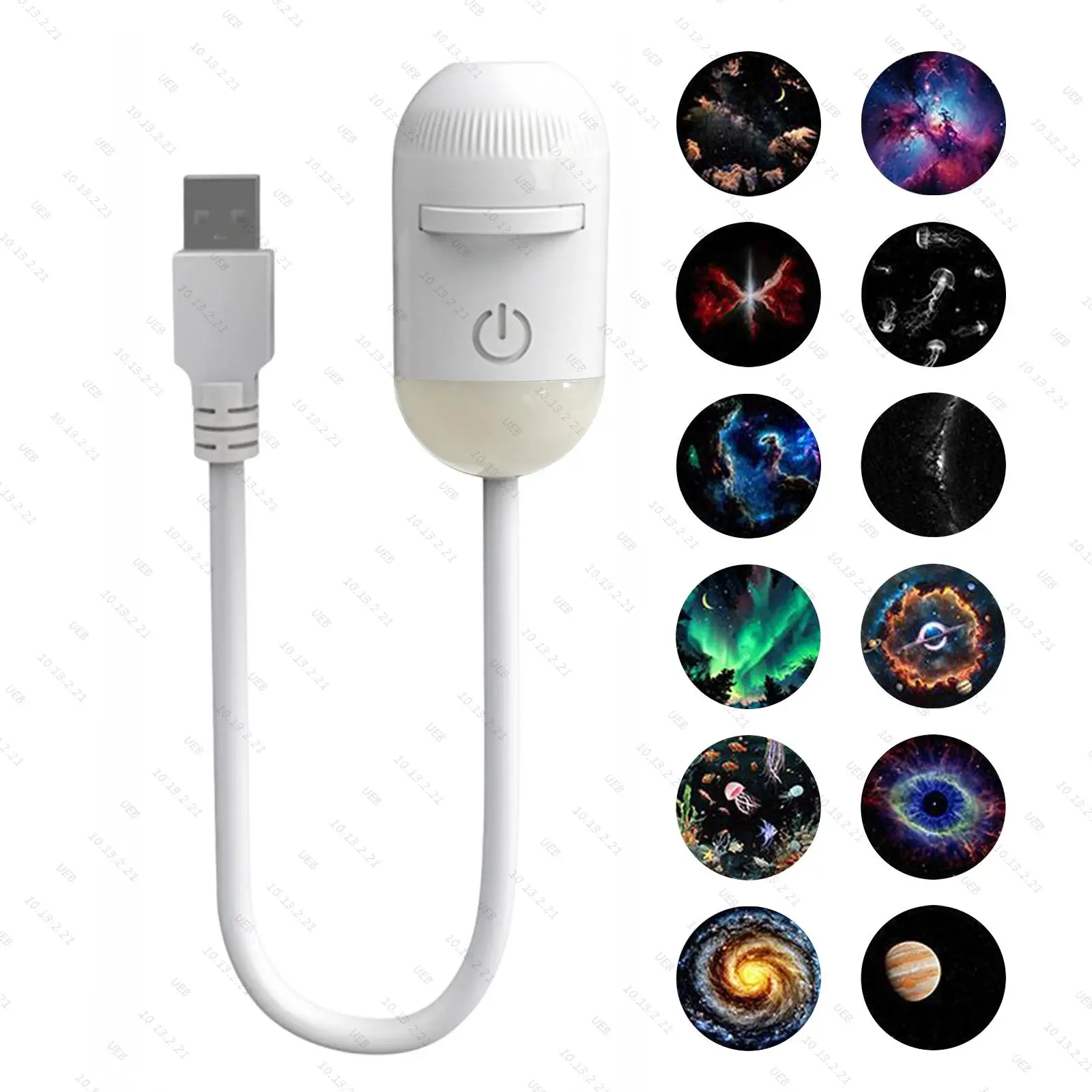Mini Projetor de Estrelas Galáxia, Luz Noturna, Lâmpada Ambiente Céu Estrelado, Projetor USB para Carro, Luz de Atmosfera para Quarto, Sono e Decoraçã