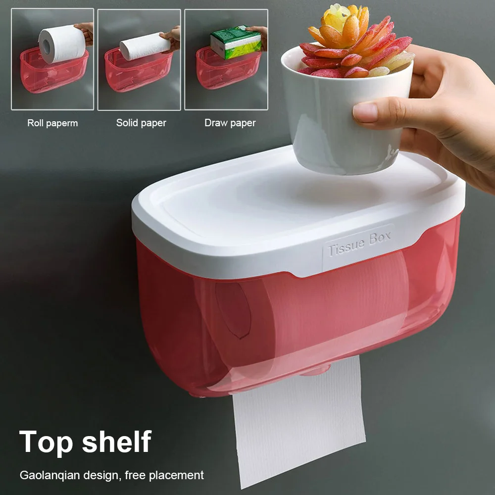 Wall Mount Bathroom Tissue Box Waterproof Storage Toilet Paper Storage Rack Organizer Paper Towel Holder Home Toilet Tissue Box