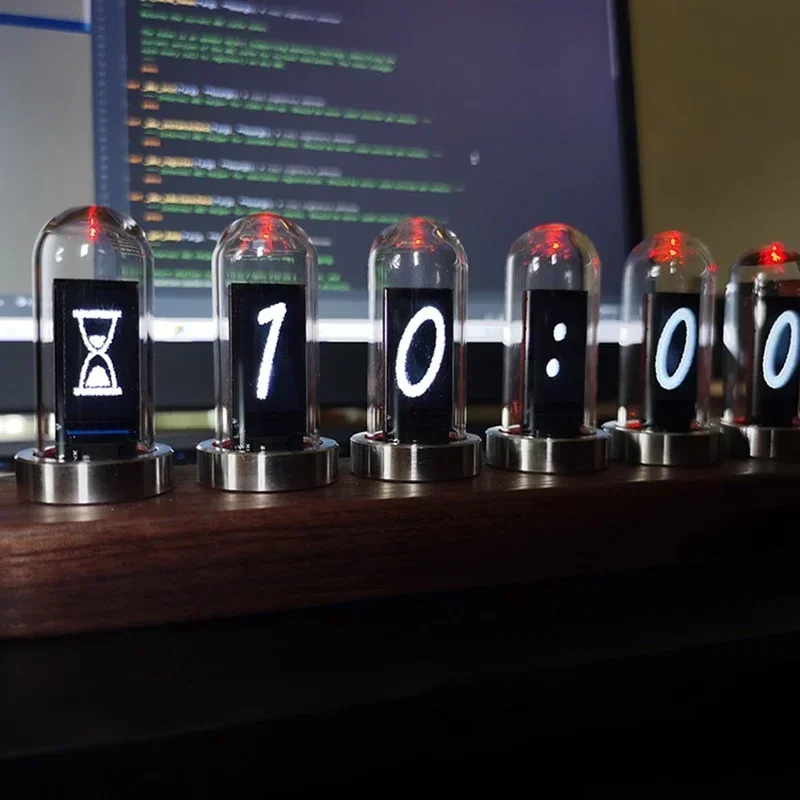 Nixie أنبوب ساعة رقمية ساعة الطاولة LED الخشب RGB ساعة مكتب سطح المكتب الفاخرة منبهات إلكترونية منضدية ديكور المنزل