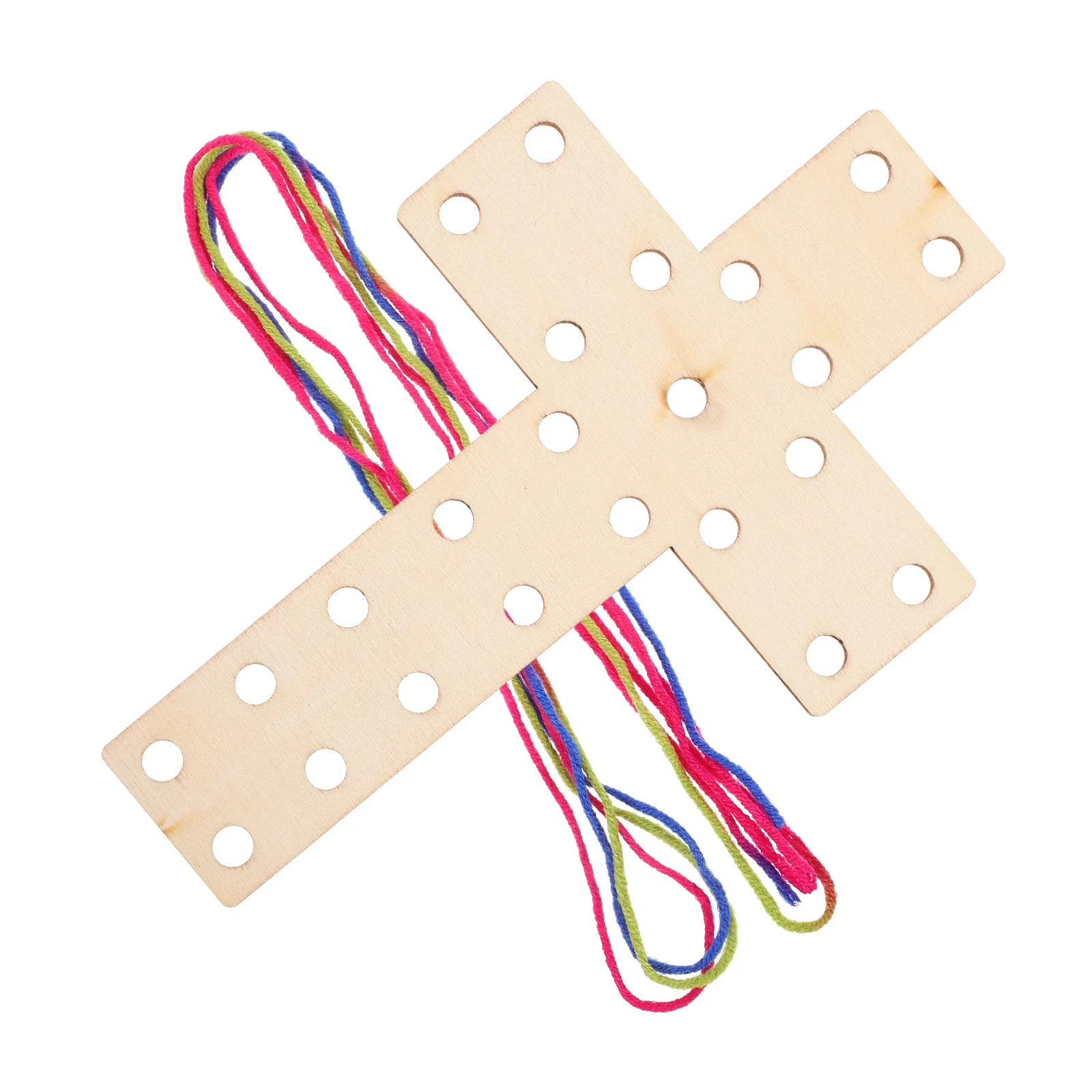 

Wooden Cross Craft Kit Yarn Weaving Project Durable Wood Cross Board for Beginners and Enthusiasts Decorative Home Art