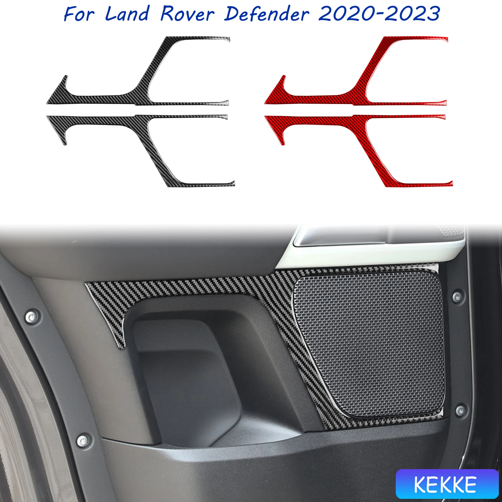 

For Land Rover Defender 2020-2023 Auto Rear door horn frame Trim Sticker Carbon Fiber Decoration Interior Accessories