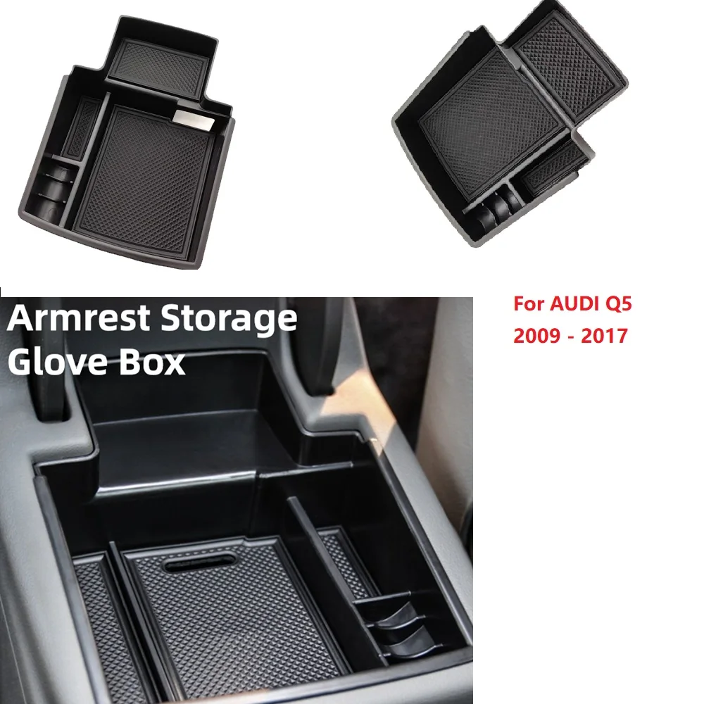 

Car Center Console Armrest Storage Box ABS For AUDI Q5 2009 - 2017 Tray Holder Case Container Organizer Accessories