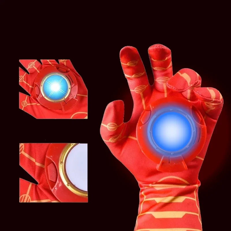 Disney Glowing Sound Gloves Anime Hero Iron Man Launcher Wearable Gloves Halloween Cosplay Props Gifts for Kids one piece