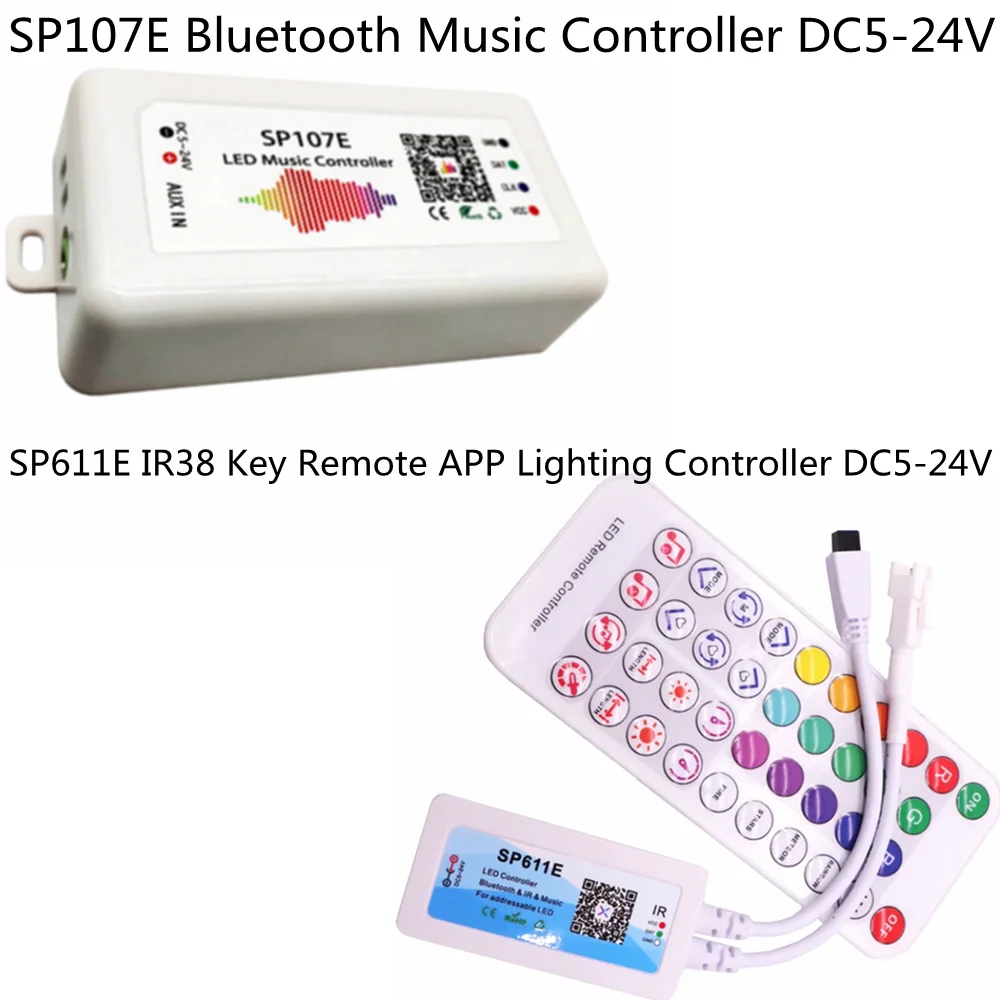 

SP611E SP107E Bluetooth WifiLed Music Controller PixelsDC5V-24V