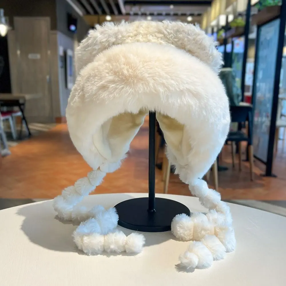 Thick Warm Trapper Hat Adjustable 56cm to 62cm Head Circumference Ear Flap Hat Polyester Faux Fur Material Winter Trapper Hat