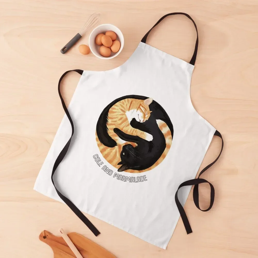 

Cole And Marmalade Cats Yin Yang Lover Design, Soft Women Unique, Funny Design Apron carpenter Hairdressing Apron