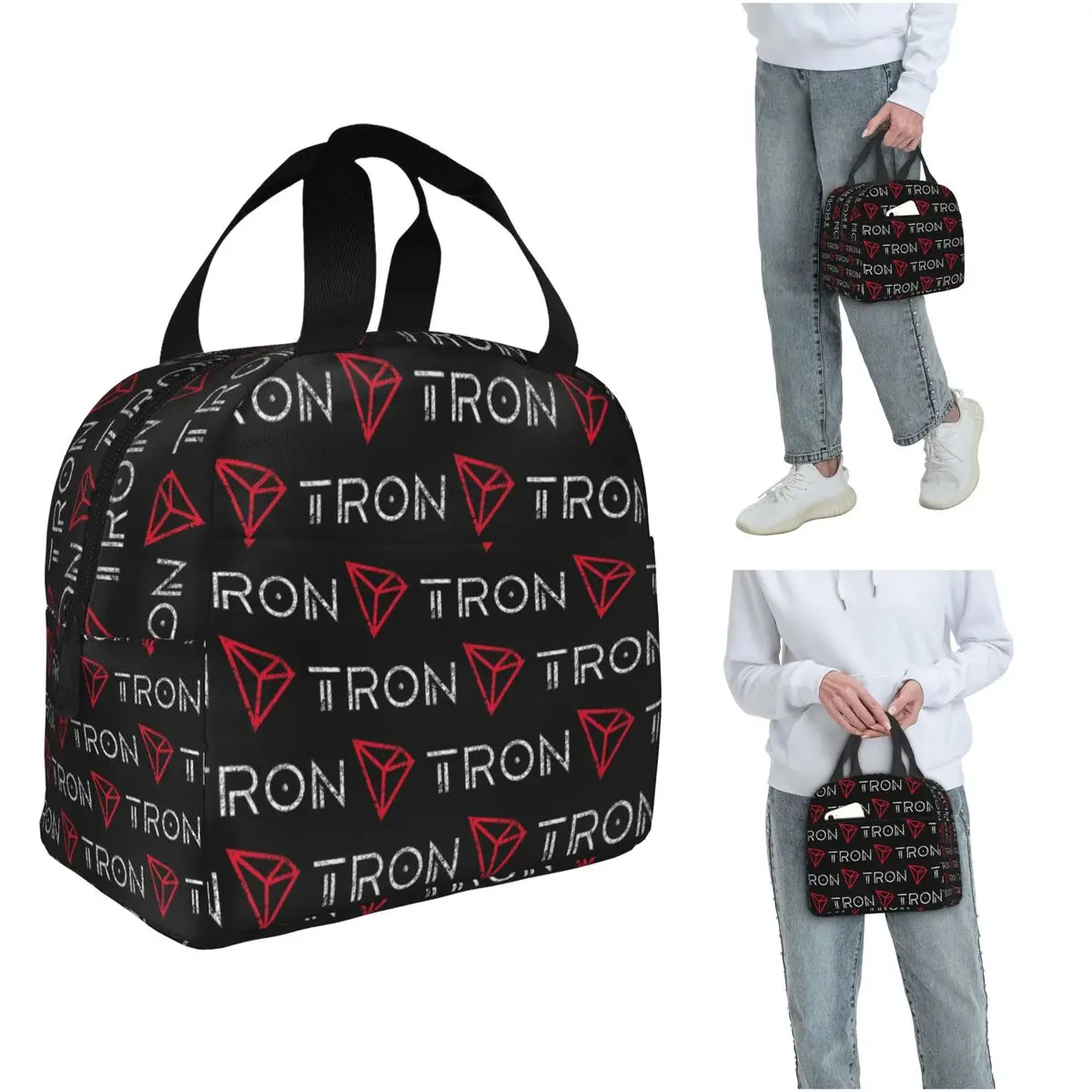 

Термосумка для обедов Tron TRX Distressed Crypto Trader с логотипом, изолированная, для женщин и детей, портативная, для еды, термосумка-тоут