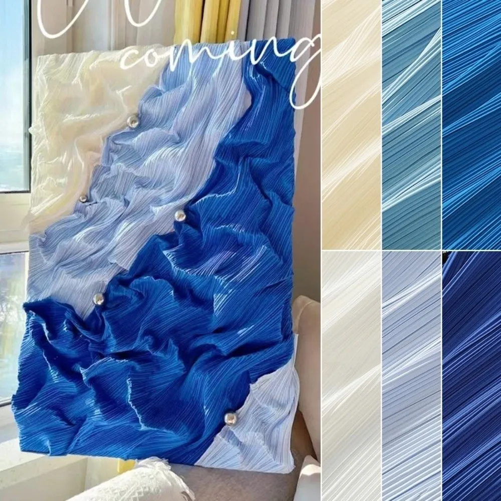 150X100cm Pleated Fabric Textured Fabric Wrinkled Texture Chiffon Fabric Soft Crepe Micro Elastic Plisse Cloth Dress Sewing