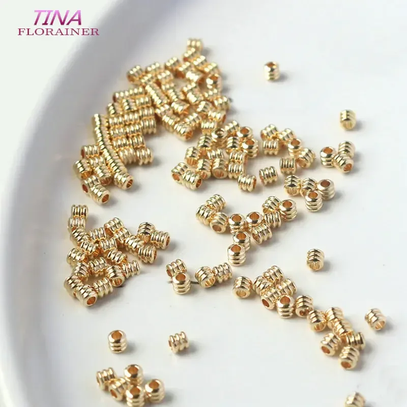 5.*4.5MM 14K Gold Color Plated Brass Barrel Beads Spacer Beads High Quality Diy Jewelry Accessories