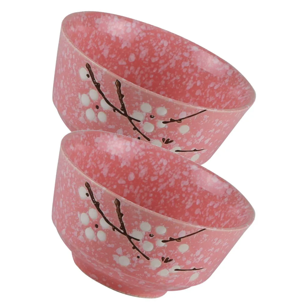 

2Pcs Japanese Ceramic Bowl Smooth Surface Food Serving Bowls Salad Soup Fruit Storage Tableware Ceramic Bowl Noodle Holder