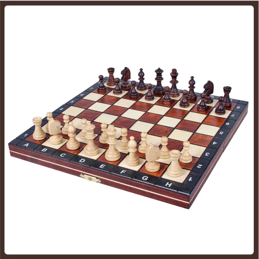 

Foldable Chess Set ChildrenWood Portable Luxury Travel Creative Figures Educational Toys Giochi Da Tavolo Board Games Family