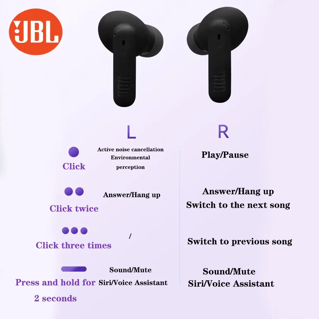 Jbl wave beam 2 in-ear verdadeiro sem fio bluetooth fones de ouvido anc cancelamento de ruído ip54 à prova dip54 água bateria longa 4 microfones hd chamada esportes
