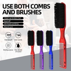 Peine de barba de peluquero de 6 colores, cepillo de afeitar de dos caras para hombres, cepillos de barba, herramienta de peinado para salón de peluquería