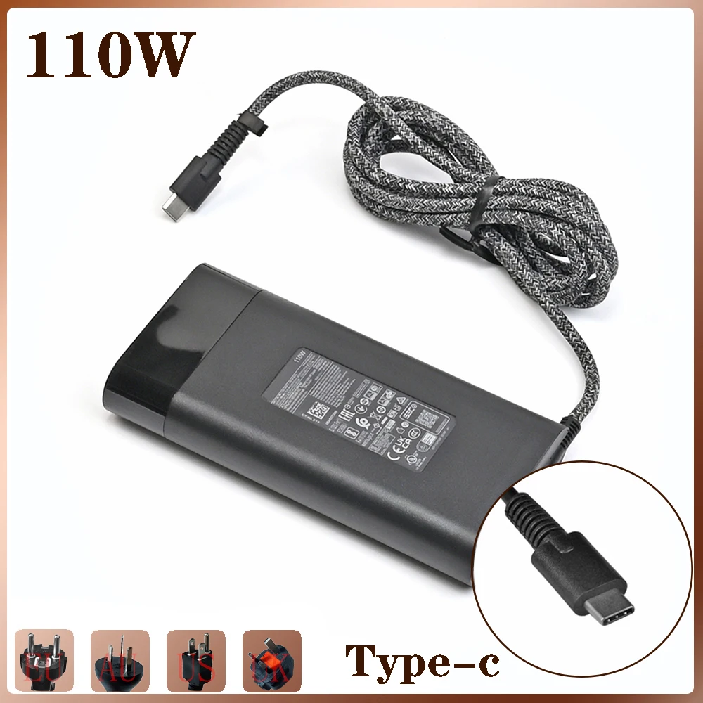 AC Adapter Charger For HP 110W 20V 5A TYPE-C 5V 2A USB TPN-CA24 TPN-DA24 Laptop Power Supply