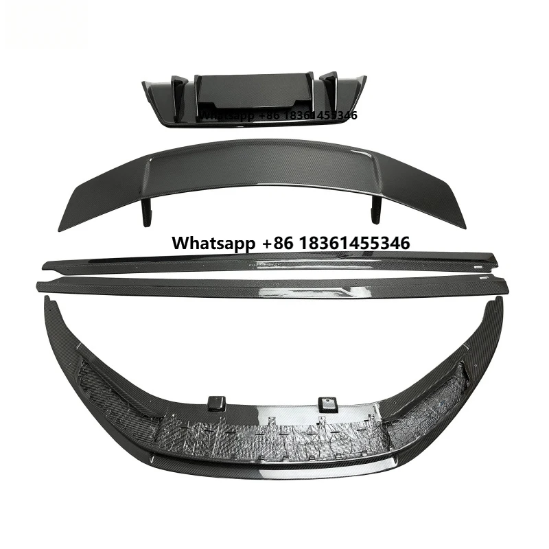 

Front Lip Diffuser Rear Spoiler Side Ski Durable Premium Accessories Style Dry Carbon Fiber Car Parts Body Kit