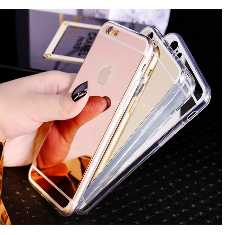 

200pcs DHL Mirror Electroplating Soft Clear TPU Case For apple iphone 13 12 11 pro max 6s 7 8 plus XS Ultra Thin Protector Cover