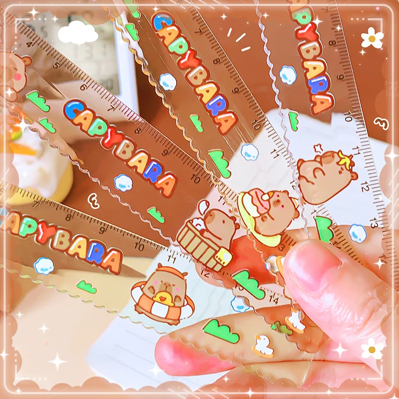 kawaii Aesthetic stationery items school acsesories back to school supply drawing cute capybara Ruler creative cute things