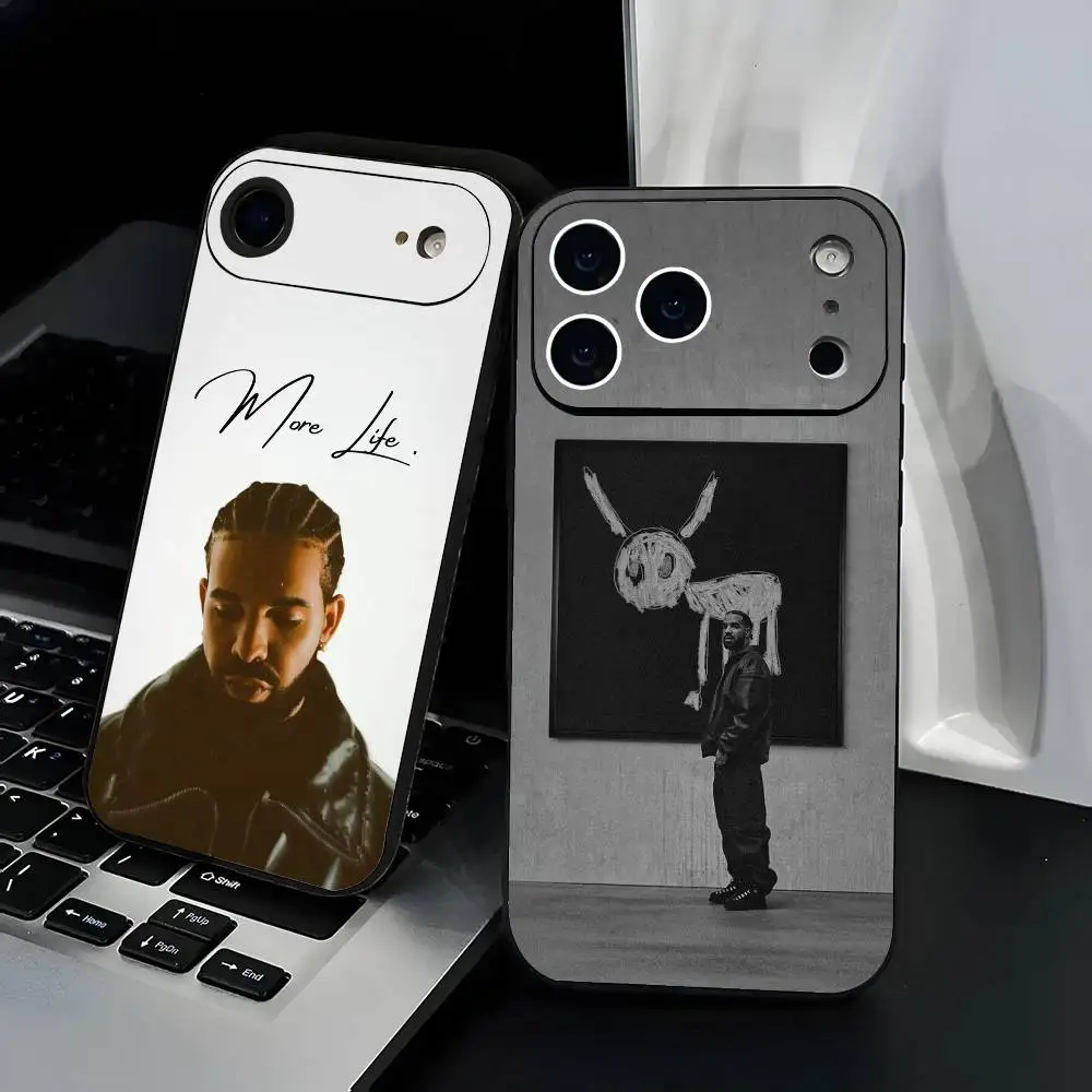 حافظة هاتف مغني الراب Pop D-Drake حافظة هاتف من مادة TPU باللون الأسود لهاتف iPhone 12-17. تصميم مطلي بالرش بالأشعة فوق البنفسجية، مضاد للسقوط يوميًا